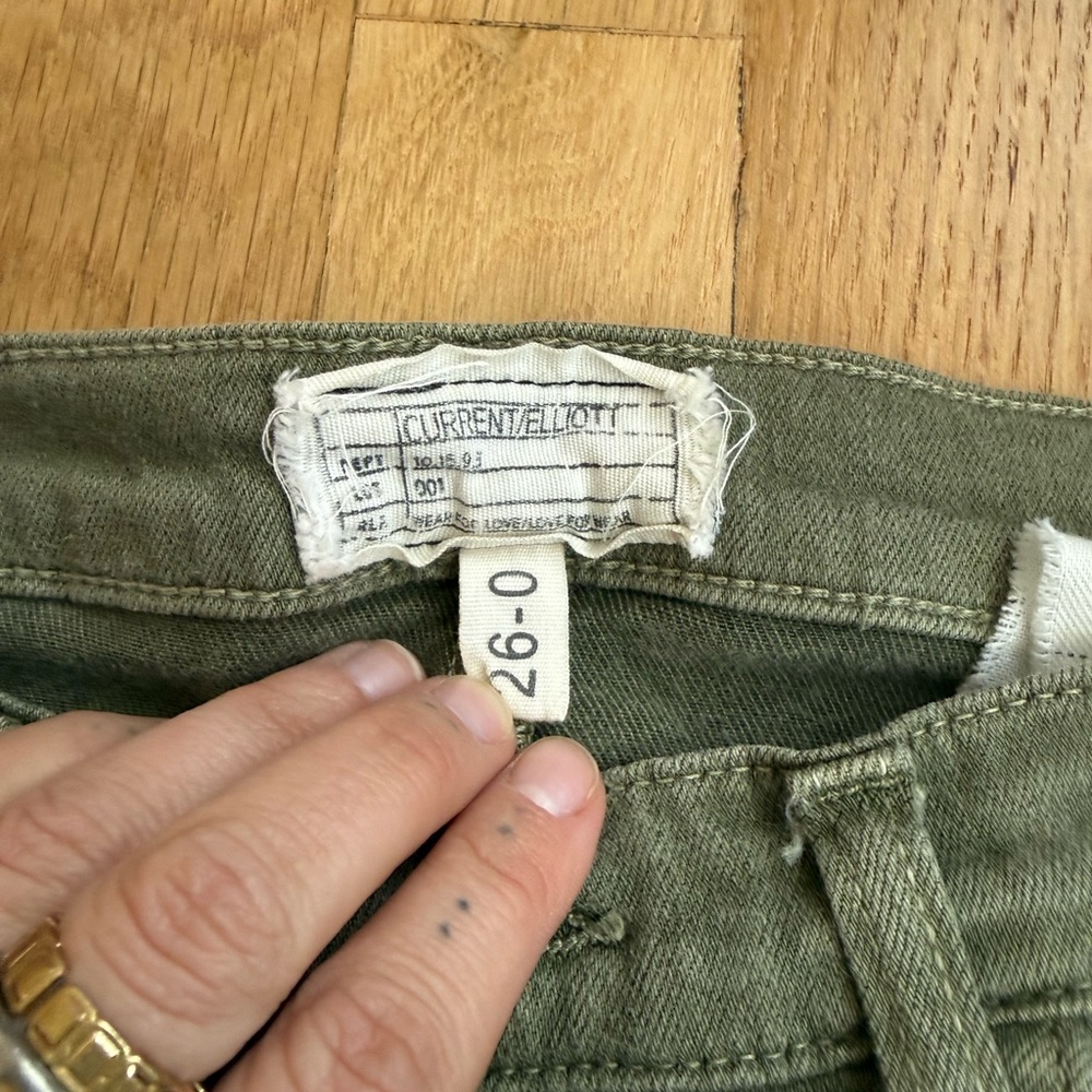 Current/Elliott Olive Green Skinny Jeans